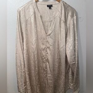 Torrid Cream Textured Blouse